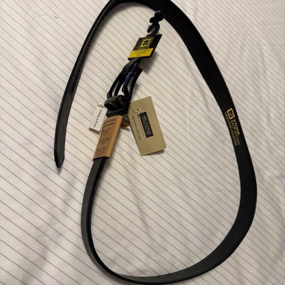 Stone Mountain Leather Mens Belt Black 28 - 44 NWT Wilson's Quick Release Buckle - Picture 2 of 5